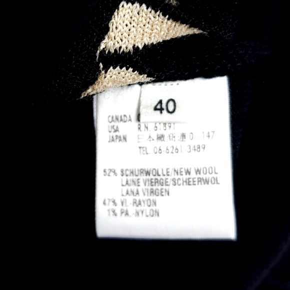 Escada 2 pc detailed tank black sweater set wool blend sz 40 like new condition - Picture 4 of 10